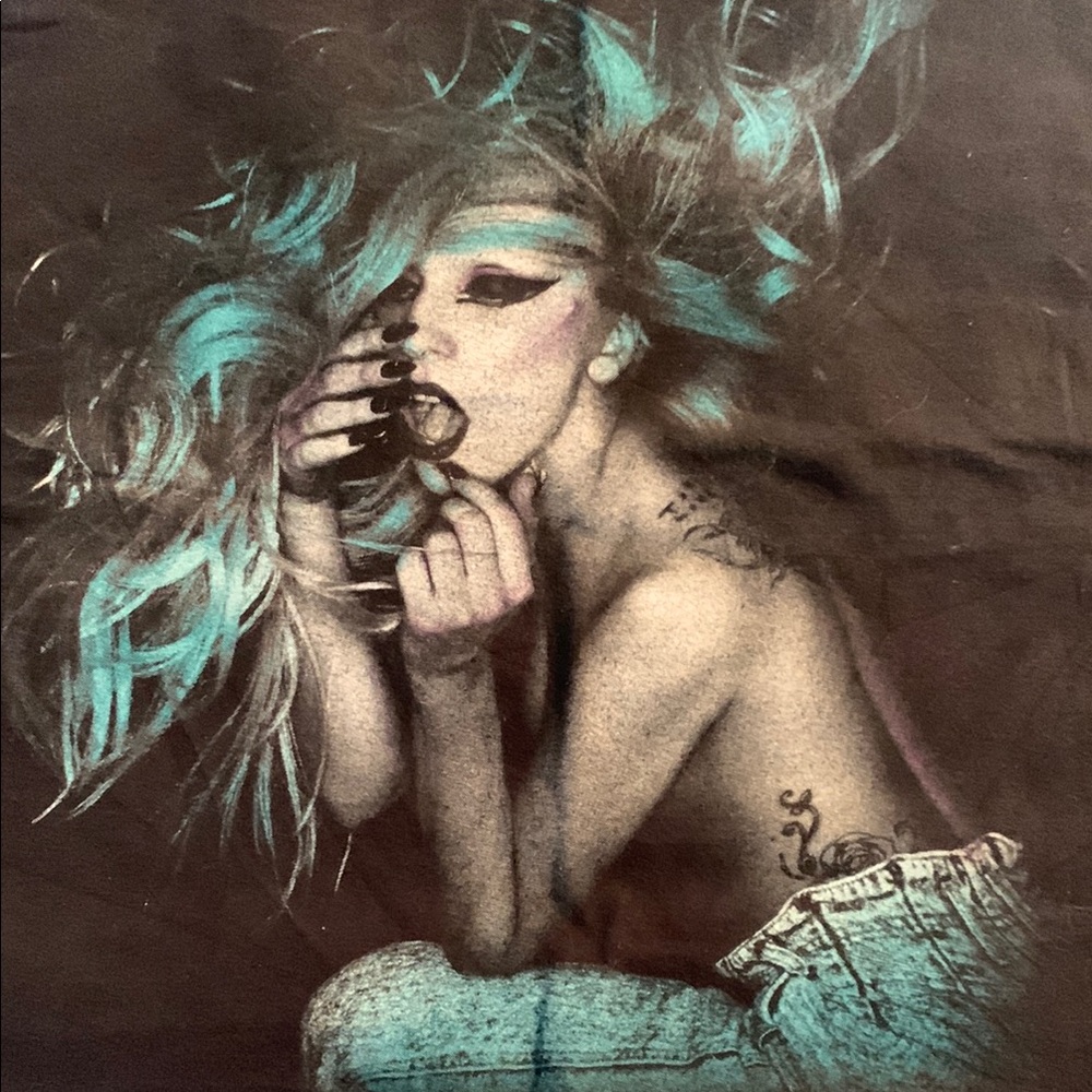 Black Lady Gaga Graphic T-Shirt